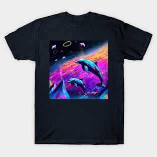 Cosmic Dolphins in the Ocean of Universe T-Shirt